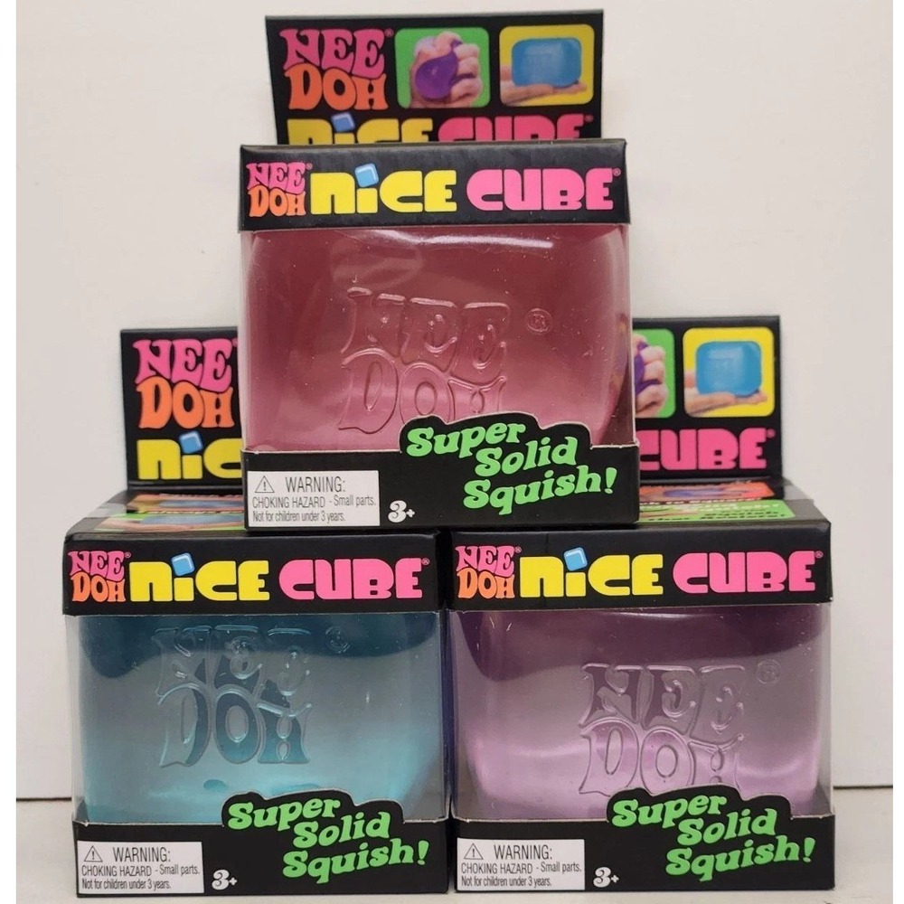 NeeDoh Nice‎ Cube Lot of 3 Nee Doh Bundle Squishy Fidget Toy Squeezy Set NEW